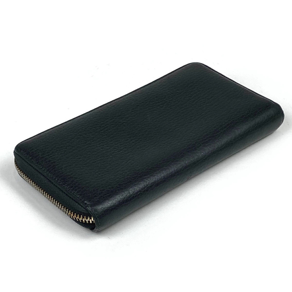 Gucci GG Wallet Wallet Long Black GG Marmont Billfold Leather Double Round Zip